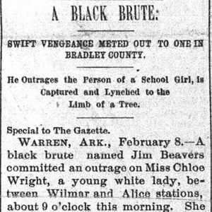 "A Black Brute" newspaper clipping