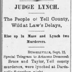 "Judge Lynch" newspaper clipping