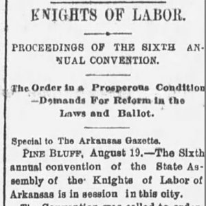 "Knights of Labor" newspaper clipping