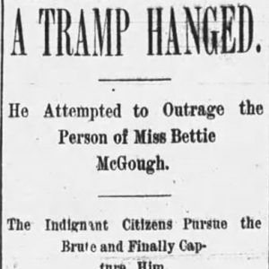 "A Tramp Hanged" newspaper clipping