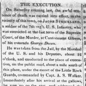 "The Execution" newspaper clipping