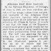 "Arkansas Deaf Mute Institute" newspaper clipping