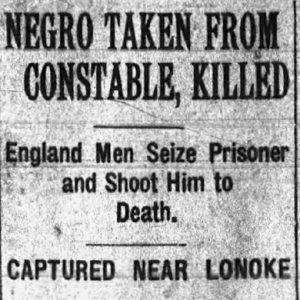 "Negro taken from constable killed" newspaper clipping