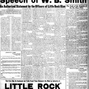 "Ku Klux reply to speech of W. B. Smith" newspaper clipping