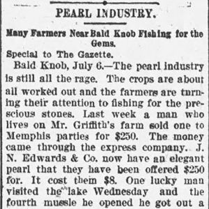 "Pearl Industry" newspaper clipping