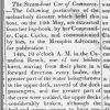 "The Steamboat Car of Commerce" newspaper clipping