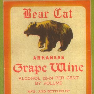 Paper label "Bear Cat grape wine"