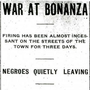 "War at Bonanza" newspaper clipping