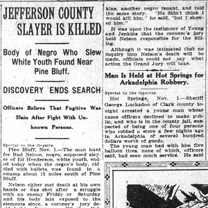 "Jefferson County slayer is killed" newspaper clipping