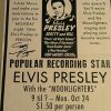 "Popular recording star Elvis Presley with the Moonlighters" concert flyer