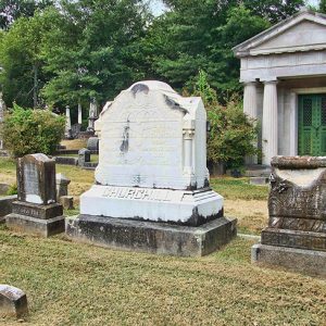 "Churchill" gravestones and mausoleum in cemetery