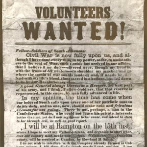 "Volunteers wanted" poster with black text