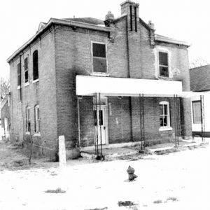 Two-brick building with awning