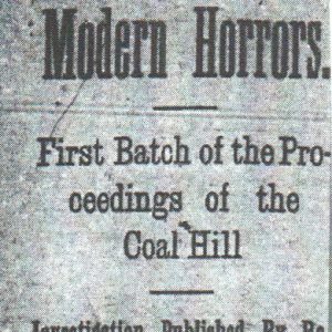 "Modern Horrors" newspaper clipping