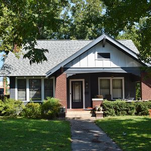 Single-story house with brick columns