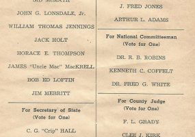"Official Ballot Democratic Primary Election" document with directions and list of candidates