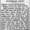 "Mysterious Death" newspaper clipping