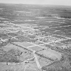 Town grid with roads as seen from above