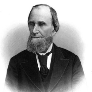 balding white man with beard in suit jacket vest and tie signed "yours truly E.H. English"