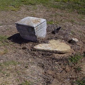 Stone marker in cemetery