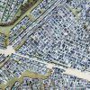 Rows and rows of mobile homes in fields as seen from above