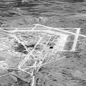 Aerial view of unfinished air field