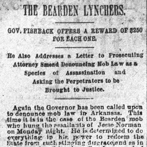 "The Bearden lynchers" newspaper clipping