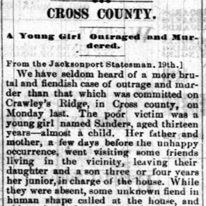 "Cross County" newspaper clipping