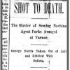 "Shot to Death" newspaper clipping