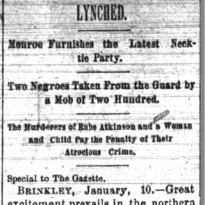 "Lynched" newspaper clipping