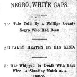 "Negro white caps" newspaper clipping