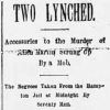 "Two lynched" newspaper clipping