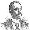 Drawing of African-American man with mustache in suit and tie