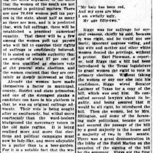 "History of Suffrage Movement in Arkansas" newspaper clipping