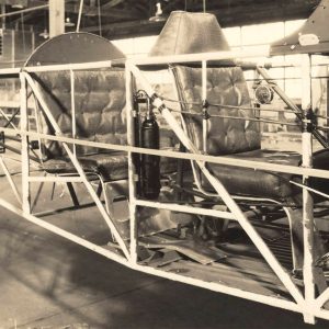 Airplane seats and fuselage frame