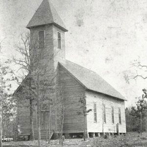 Church building with tower steeple