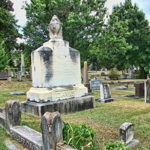 "Davis" monument and gravestones in cemetery