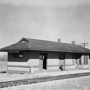 "Jerome" train depot building and tracks