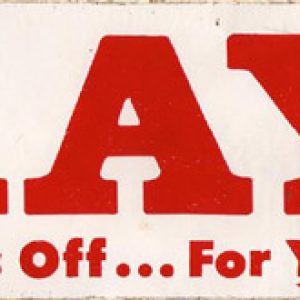 "K.A.A.Y. radio that pays off for you" bumper sticker