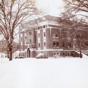 Multistory building in snow