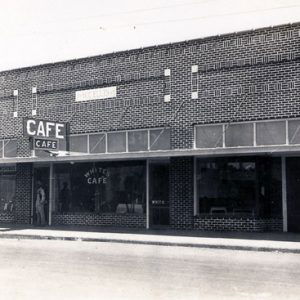 Brick store fronts and street