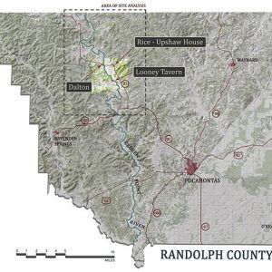 Randolph County map showing locations of historic properties