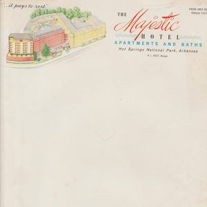 Stationery advertising the Majestic Hotel