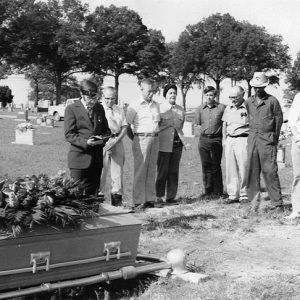 people attending graveside service