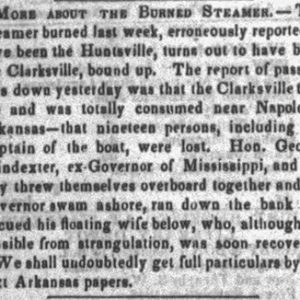 "More about the Burned Steamer" newspaper clipping