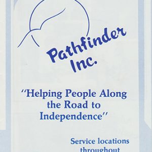 Blue and white brochure for "Pathfinder Incorporated"