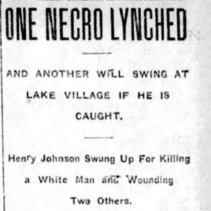 "One Negro lynched" newspaper clipping