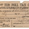 "Receipt for poll tax of 1900" document on wrinkled paper