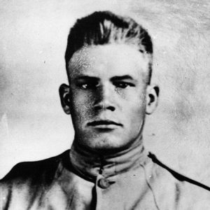 Young white man in military uniform