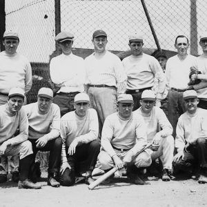 Group of white men in baseball uniforms